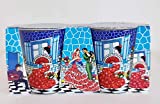 2 vasos para comida azul con batidora y torero